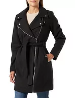 Płaszcze damskie - Bestseller A/S Damski płaszcz VMPOP Biker Coat BOOS, czarny, M, Schwarz, M - miniaturka - grafika 1