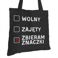 Torby i wózki na zakupy - Torba Bawełniana dla Filatelisty Czarna Prezent ekologiczna Trwały Nadruk - miniaturka - grafika 1