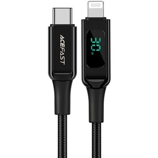 Acefast kabel MFI USB Typ C - Lightning 1,2m, 30W, 3A czarny (C6-01 Black) C6-01-C-L black - Kable USB - miniaturka - grafika 1