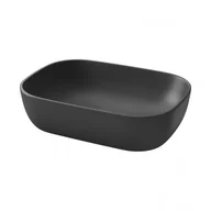 Umywalki - CERSANIT K116-108 MODUO 50 UMYWALKA NABLATOWA PROSTOKĄTNA ANTRACYT MAT BOX - miniaturka - grafika 1