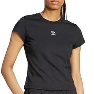 Koszulki sportowe damskie - Koszulka adidas Essentials Slim IW5707 - czarna - miniaturka - grafika 1