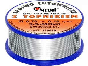 Cyna Z Topnikiem Spoiwo Lutownicze 100g 0,70mm 60% - Akcesoria do lutowania - miniaturka - grafika 1