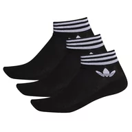 Skarpetki damskie - Adidas, Skarpety sportowe, Originals Trefoil Ankle Socks 3P E1151, czarny, rozmiar 35/38 - miniaturka - grafika 1