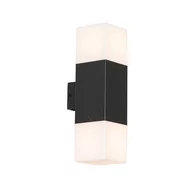 Lampy ogrodowe - QAZQA Zewnętrzny kinkiet czarny z opalowym kloszem 2-punktowy IP44 - Dania - miniaturka - grafika 1
