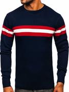 Swetry męskie - Granatowy sweter męski Denley H2113 - miniaturka - grafika 1