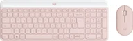 Zestawy myszka + klawiatura - Logitech 920-011316 klawiatura Dołączona myszka Biuro RF Wireless AZERTY Francuski Różowy 920-011316 - miniaturka - grafika 1