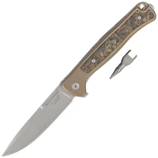 Nóż składany LionSteel Skinny Bronze Titanium/Gold Dark Matter Carbon Fiber, Stonewashed MagnaCut by Molletta (SK01 BR) - Noże - miniaturka - grafika 1