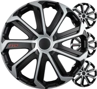 Kołpaki samochodowe - Kołpaki samochodowe 4szt. komplet evo czarno srebrne 16" cali color box - miniaturka - grafika 1
