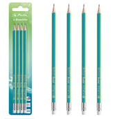 Przybory szkolne - Ołówek z gumką HB greenline 4 szt. - miniaturka - grafika 1