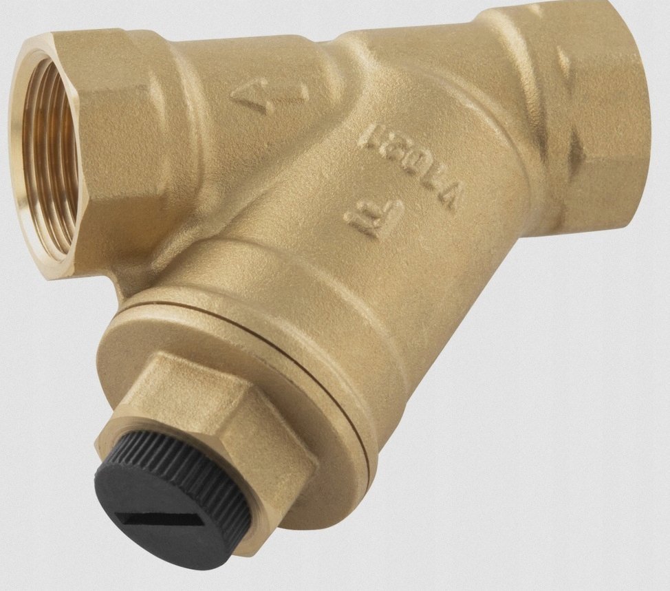 FERRO Filtr skośny siatkowy z magnesem, nakrętno-nakrętny, DN32, G1 1/4