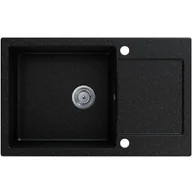 Zlewozmywaki - EOS Zlewozmywak granitowy LOJA czarny nakrapiany z ociekaczem - miniaturka - grafika 1