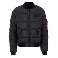 Kurtki i kamizelki sportowe męskie - Kurtka Alpha Industries MA-1 Puffer Bomber 13811603 - czarna - miniaturka - grafika 1