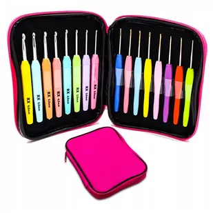 ZESTAW 16 SZYDEŁEK DO SZDEŁKOWANIA Z ERGONOMICZNĄ RĄCZKĄ 1-6mm + ETUI - Pasmanteria - miniaturka - grafika 1