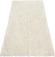 Narzuty - FLOKATI WEŁNIANE - Narzuta, Pled biały 60x120 cm - miniaturka - grafika 1