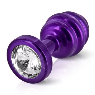 Wibratory analne - Diogol Plug analny zdobiony - Ano Butt Plug Ribbed Purple 35 mm Fioletowy DG003A [5835230] - grafika 1