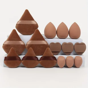 TEMU 15-częściowy zestaw wielofunkcyjnych gąbek do makijażu: Zawiera puszki do pudru prasowanego, mini puszki do pudru, średnie gąbki do makijażu, - Gąbeczki do makijażu - miniaturka - grafika 1