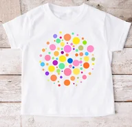 Koszulki dla dziewczynek - Koszulka na DZIEŃ KROPKI w kolorowe kropki - miniaturka - grafika 1