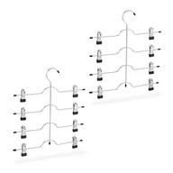 Skarpetki dla dzieci - Relaxdays Zestaw 2 wieszaków na spódnice lub spodnie, z klamerkami, nie zajmuje dużo miejsca, antypoślizgowe, srebrne, 2 sztuki - miniaturka - grafika 1