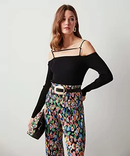 IPEKYOL Damski sweter z wycięciami, czarny, XL (DE) - Swetry damskie - miniaturka - grafika 1