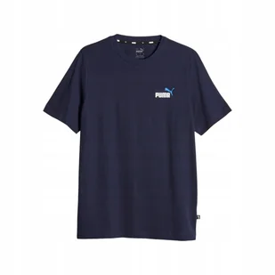 PUMA KOSZULKA MĘSKA T-SHIRT ESS+ 2 GRANATOWA r.M - Koszulki męskie - miniaturka - grafika 1