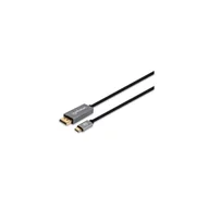 Adaptery i przejściówki - Manhattan 354851 adapter kablowy 3 m USB Type-C DisplayPort Czarny, Srebrny - miniaturka - grafika 1