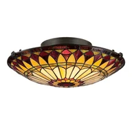 Lampy sufitowe - Elstead Lighting Plafon LAMPA sufitowa QZ/WEST END/F QUOIZEL secesyjna OPRAWA okrągła WITRAŻ tiffany multikolor - miniaturka - grafika 1