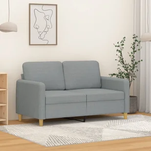 Sofa 2-osobowa, jasnoszara, 120 cm, tapicerowana tkaniną - Sofy i kanapy - miniaturka - grafika 1
