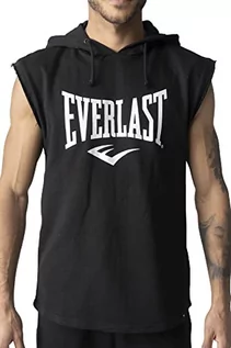 Bluzy męskie - Męska bluza z kapturem bez rękawów Everlast Meadown, czarna, rozmiar S - grafika 1