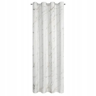 Zasłona welurowa 140x250 biała złota na przelotkach Eurofirany - Zasłony - miniaturka - grafika 1