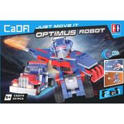 Roboty dla dzieci - Klocki plastikowe CADA Just Move It Optimus robot Pull-back 2w1 C52019W - miniaturka - grafika 1