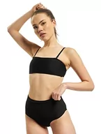 Stroje kąpielowe - Urban Classics Damskie bikini Ladies High Waist Bandeau bikini zestaw dwuczęściowy kostium kąpielowy ze zdejmowanymi ramiączkami, dostępny w 2 kolorach, rozmiary XS - XL, czarny, S - miniaturka - grafika 1