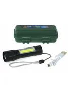 Sport i wypoczynek - Latarka metalowa z ładowarką USB zmiennoogniskowa - miniaturka - grafika 1