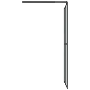 vidaXL VidaXL Ścianka prysznicowa z półką czarna, 100x195 cm ESG i aluminium - Ścianki i drzwi prysznicowe - miniaturka - grafika 7