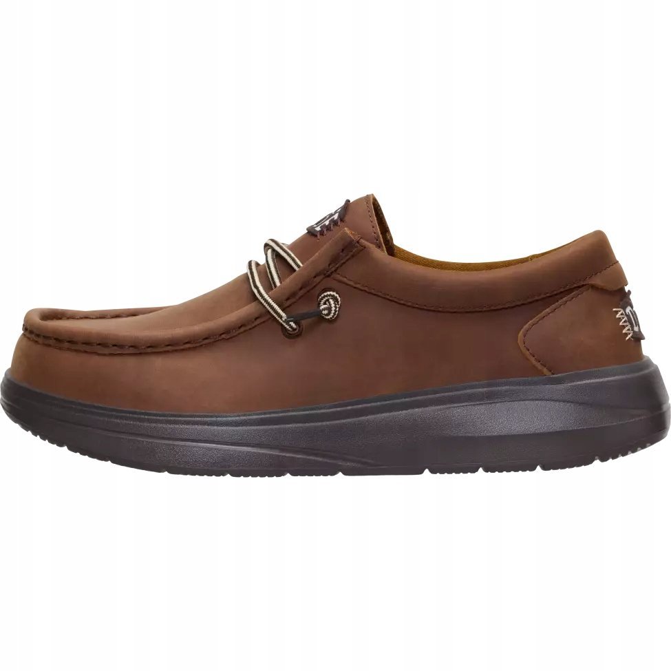 HeyDude Męskie Buty Mokasyny Wsuwane Zamszowe Wally Comf Grain Leather 46