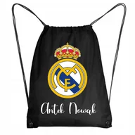 Plecaki worki - Worek Szkolny Na Buty Plecak Real Madryt + IMIĘ 2 - miniaturka - grafika 1