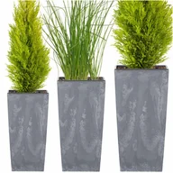 Donice - Doniczka Donica Beton Efekt Ogrodowa Zestaw 3 Sztuki Na Taras Balkon Do Domu - miniaturka - grafika 1