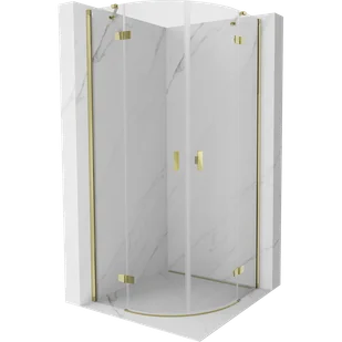 Mexen Mist kabina prysznicowa półokrągła uchylna 70 x 70 cm, transparent, złota - 8A33-070-070-50-00 - Kabiny prysznicowe - miniaturka - grafika 1