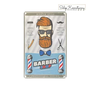 Tablica ozdobna barber B057 - Wyposażenie studia tatuażu - miniaturka - grafika 1