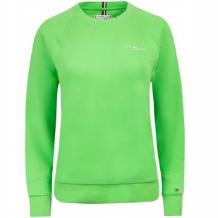 TOMMY HILFIGER BLUZA DAMSKA MINI LOGO ZIELONA r.L - Bluzy damskie - miniaturka - grafika 1