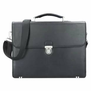 Esquire Oxford Briefcase Leather 41 cm Laptop Compartment schwarz - Torby na laptopy - miniaturka - grafika 1