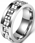 Pierścionki - Srebrny Pierścionek Antystresowy Anxiety Ring ze Stali Chirurgicznej Stres - miniaturka - grafika 1