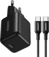 Ładowarki do telefonów - Ugreen X513 30W GaN 1x USB-C + kabel USB-C 1m - czarna - miniaturka - grafika 1