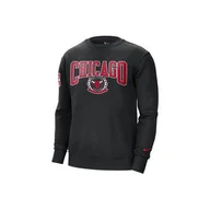 Bluzy sportowe męskie - Bluza sportowa męska Nike Nba Chicago Bulls Fleece Courtside - miniaturka - grafika 1