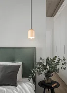 Lampy sufitowe - NARA R36311030 lampa wisząca z naturalnego drewna 1xE27 wykończenie czarne - miniaturka - grafika 1