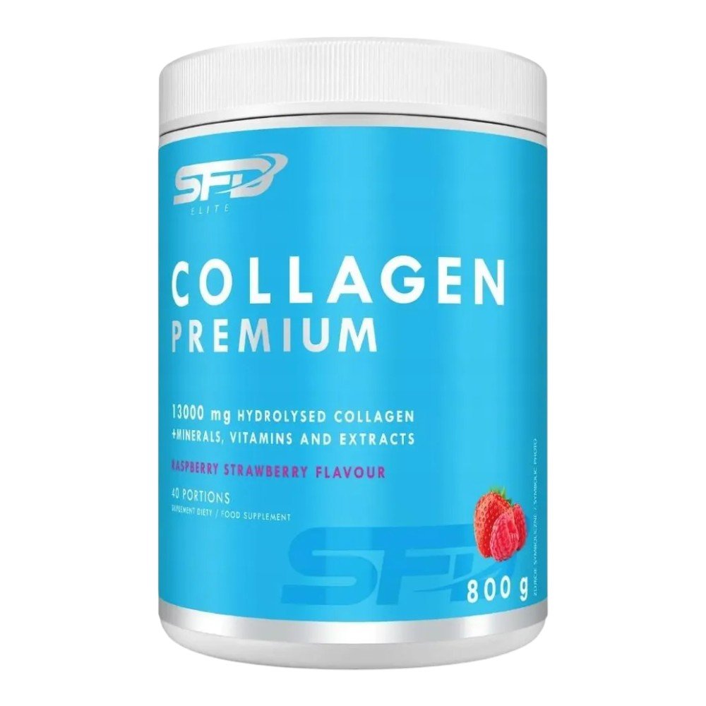 SFD Collagen Premium Raspberry-Strawberry Proszek do rozpuszczania, 800 g