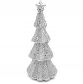 Ozdoby bożonarodzeniowe - Choinka sztuczne Welurowa Flokowana Z Gwiazdą Srebrna Błyszcząca 20 cm - miniaturka - grafika 1