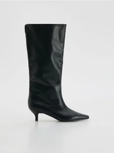 Reserved - Kozaki na obcasie kitten - czarny - Botki damskie - miniaturka - grafika 1