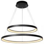 Lampy sufitowe - Czarna lampa wisząca Vidal rings LED 92W zwis do jadalni - miniaturka - grafika 1