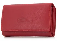 Portfele - EKAVALE Portfel Damski Skórzany RFID Czerwony - miniaturka - grafika 1