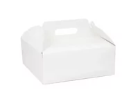Naczynia i sztućce jednorazowe - Karton białe Pudełko na tort ciasto 26x26 25szt - miniaturka - grafika 1